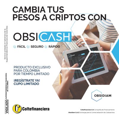 Obsicash el nuevo producto que nace de la alianza entre Coltefinanciera y Obsidiam